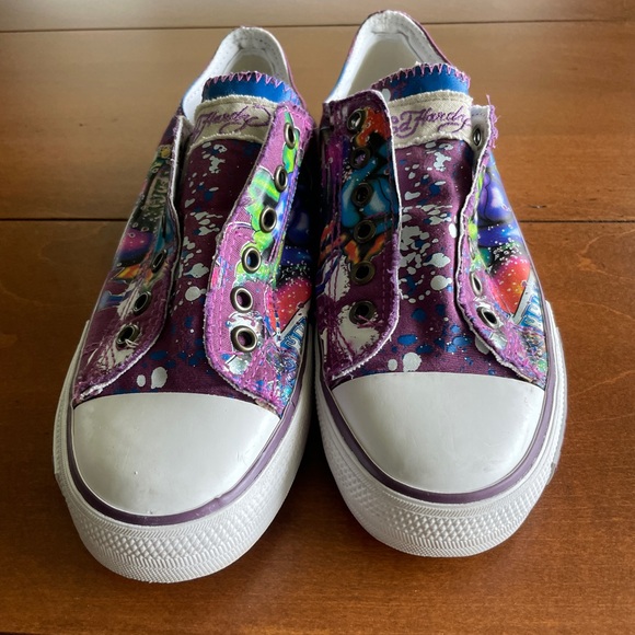 Ed Hardy Y2K Eternal Love Painted Slipons Women’s Size 7 - Picture 2 of 7